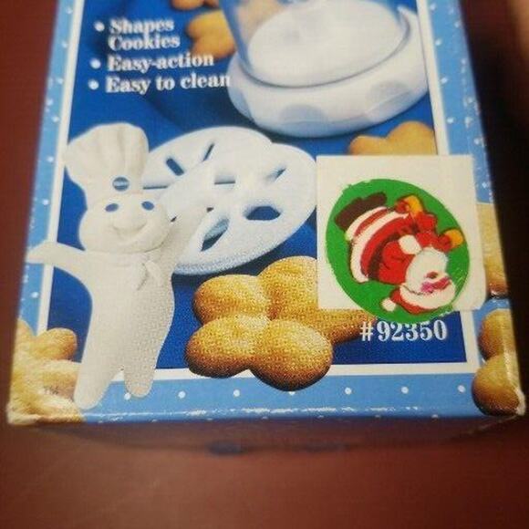 Pillsbury 13 Piece Cookie Gun Press Forming 6 Discs 6 Nozzles 1993 Doughboy - Picture 10 of 11